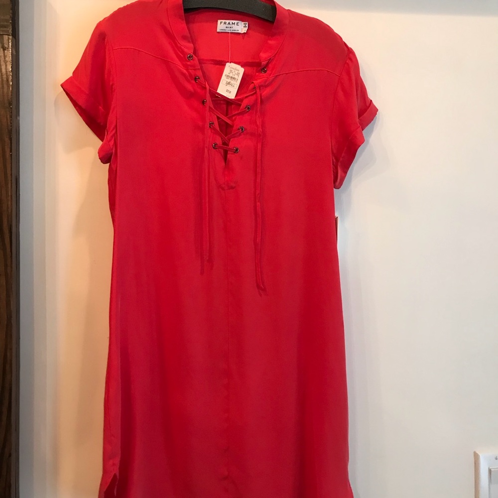 Frame Silk Shirt Dress—never worn!!  Size Small